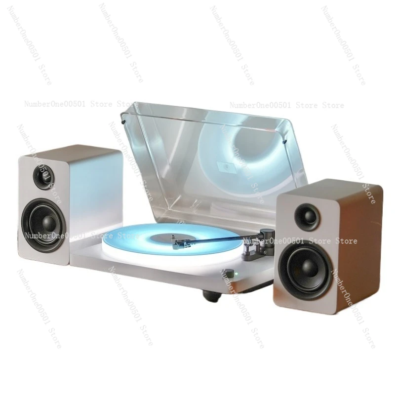 LED Light Up Record Player X3 Bluetooth Speaker Built In Portable Suitcase Turntable Retro Phonograph