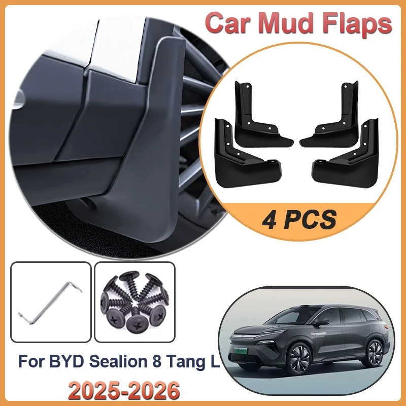 

For BYD Sealion 8 Tang L 2025 2026 Car Mud Flaps Mud Flaps Fender Front Rear Flaps Anti-Splash Guard Car Parts Tools Accessories
