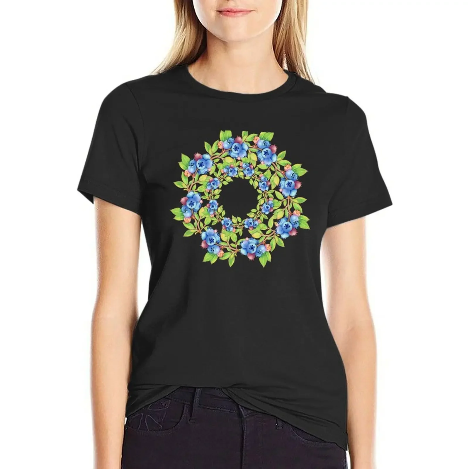 

Swirling Maine Blueberries T-Shirt customs design your own funnys summer top sweat graphic t-shirts for Women