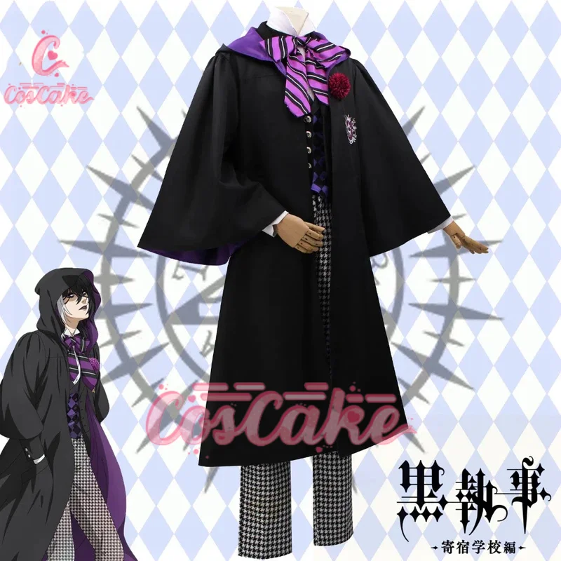 Zwarte Butler Gregory Violet Boarding College Cosplay Kostuum Cos Game Anime Party Uniform Hallowen Spelen Rol Kleding Kleding