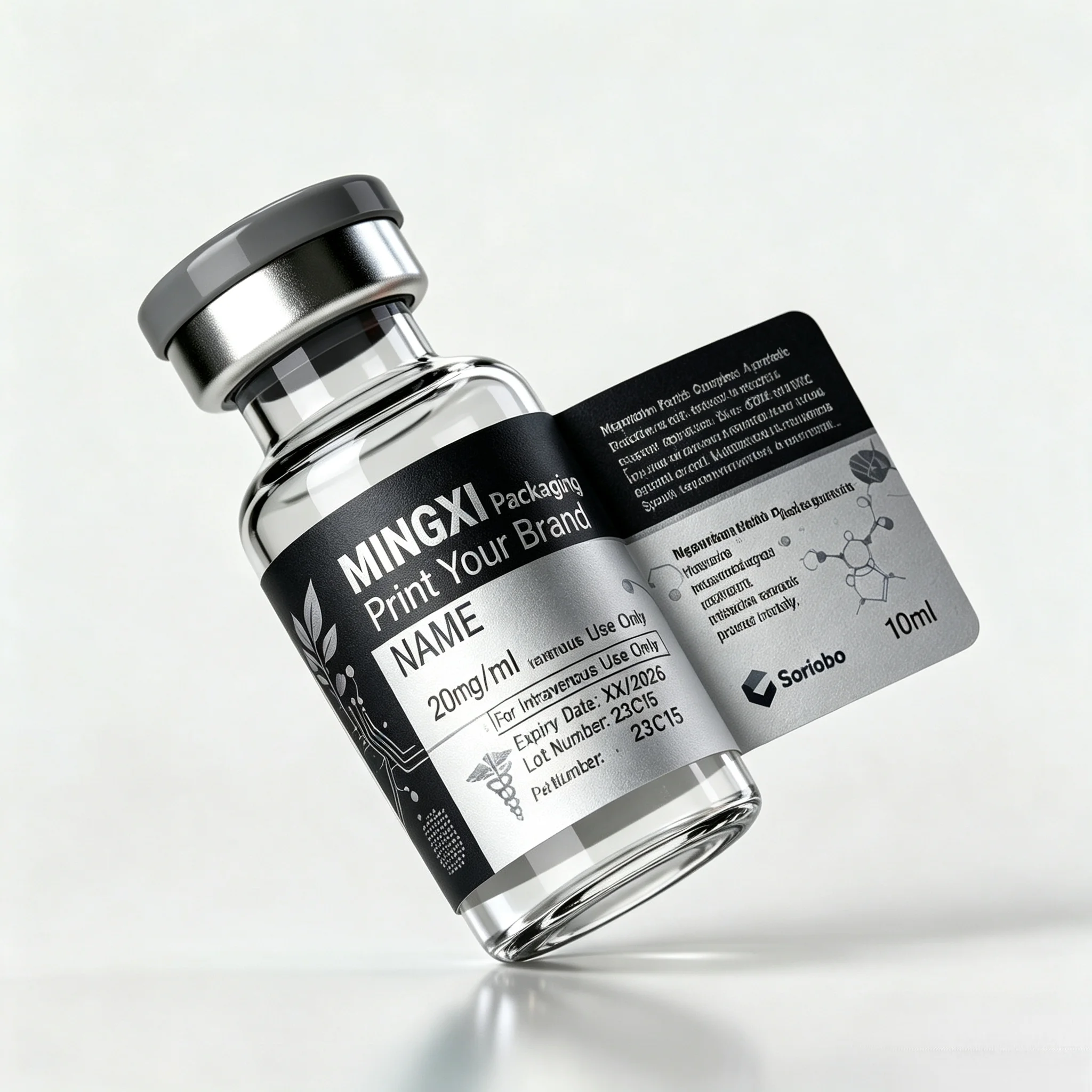 3ml‑5ml‑10ml Peptide Cosmetic Healthcare Vials,Luxury Private Label Waterproof Print Vinyl Decal Stickers