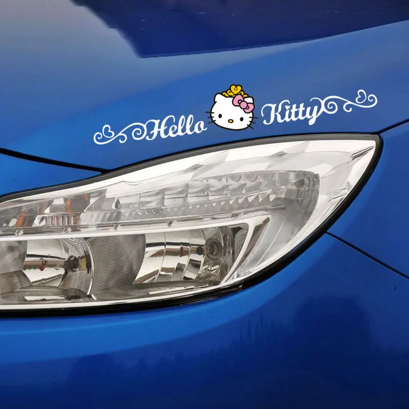 Car stickers Hello Kitty kuromi car decoration kawaii light stickers personalized stickers cartoon cute blocking stickers stain-