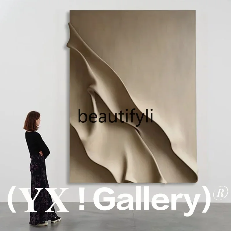 TTT Wabi-Sabi Style Entrance Decorative Painting 3D Relief Painting Living Room Dining Room Abstract Wood Carving Hanging