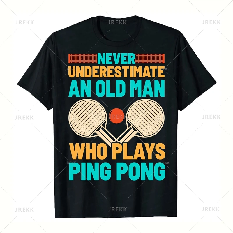 Fashion Table Tennis Graphic T-shirt For Men Kids 3d Printed PingPong T Shirt Gym Fitness Short Sleeves Tees Oversized Tops