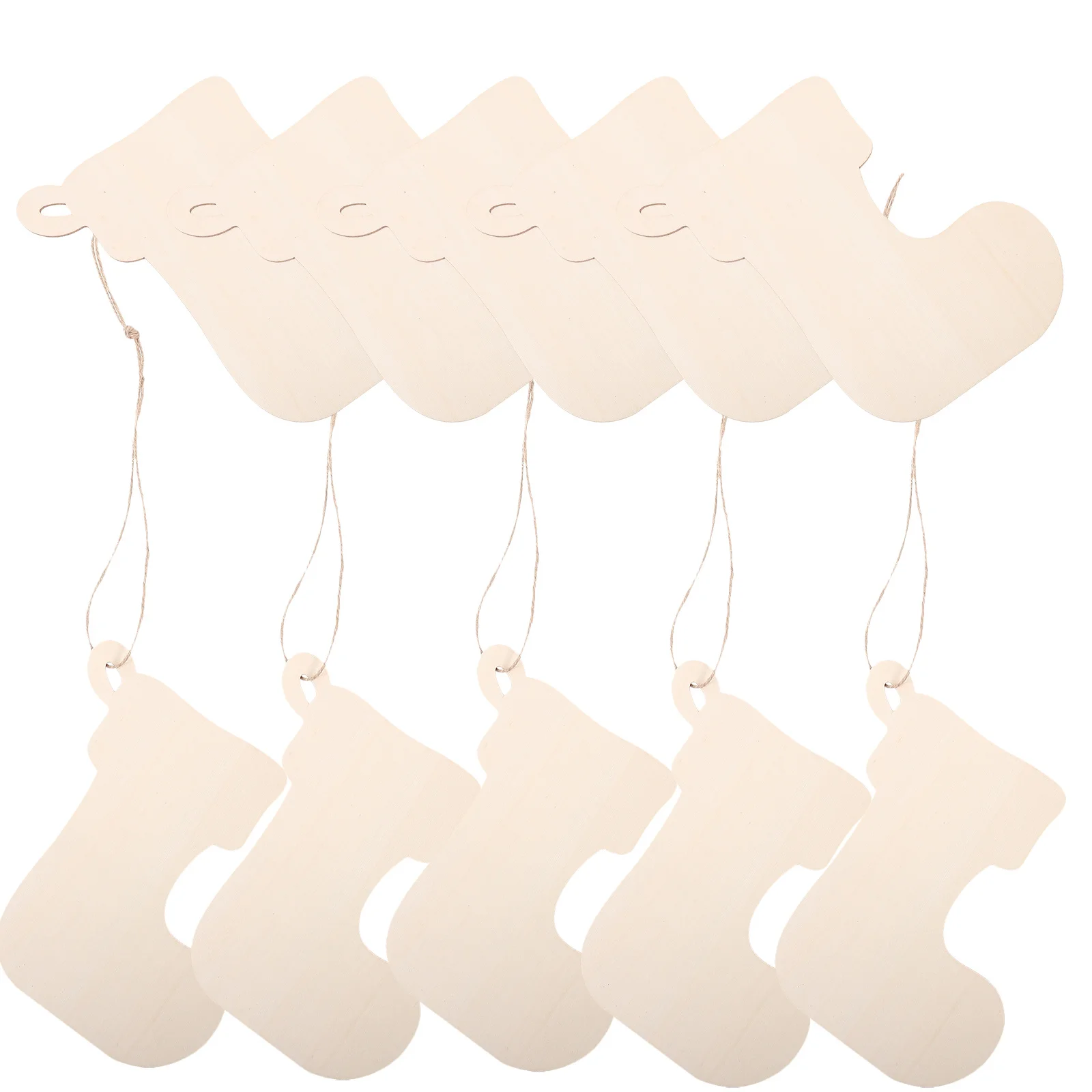 

10Pcs Christmas Wood Slices Unpainted Xmas Pendants for Hand Painting and DIY Projects Christmas Cutouts Graffiti Chips