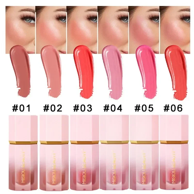 Heallor Rouge Stick Gesicht rosa Creme Wange Rouge Kosmetik 3 in 1 Make-up Tuben auf Lippen Augen Wangen wasserdichte Flüssigkeit Conto verwendet