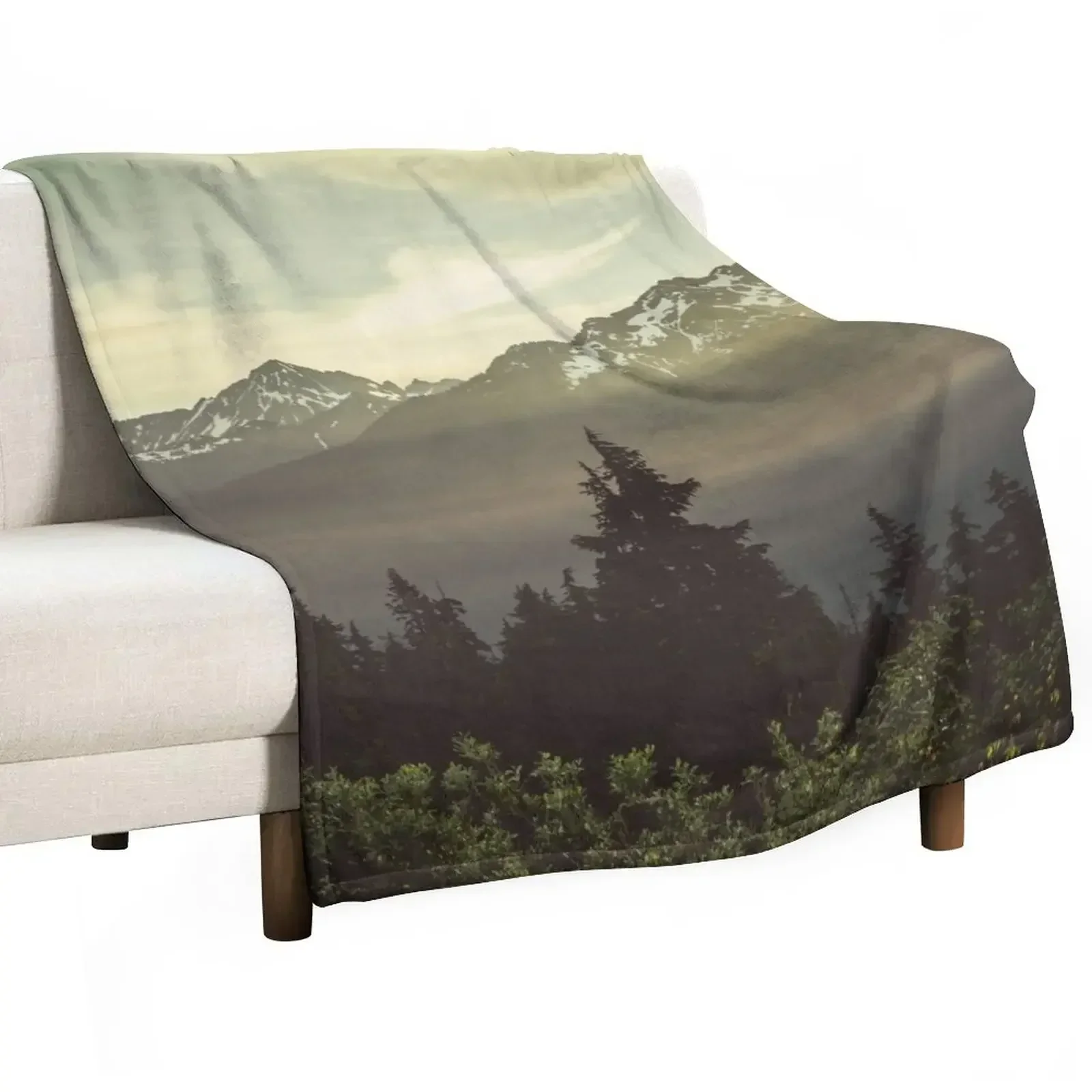 Pacific Northwest Sunrise - Northern Cascade Mountain Forest Throw Blanket Flannels Thins Softest Blankets