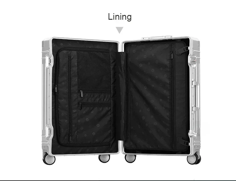 Carrylove Alumínio Trolley Mala, bagagem de cabine metálica impermeável, Trolly Bag com rodas, 20 \