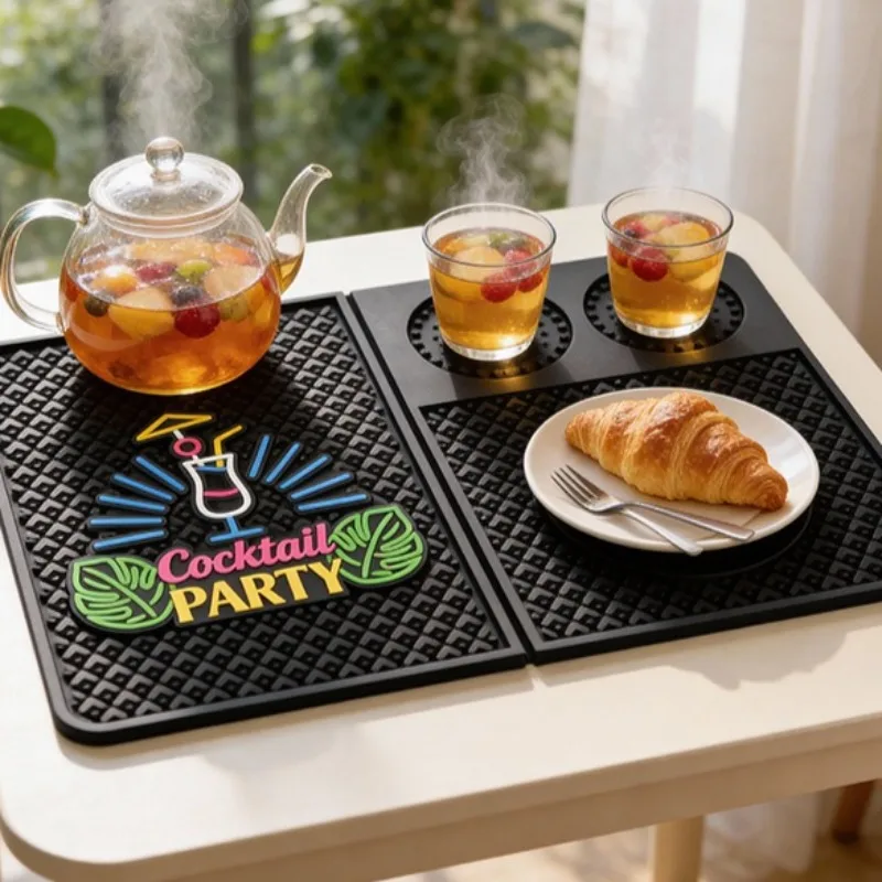 

Утолщенный мягкий резиновый коврик для бара, креативный нескользящий дренажный коврик, теплоизоляционная защита для столешницы кухонной раковины и домашнего бара