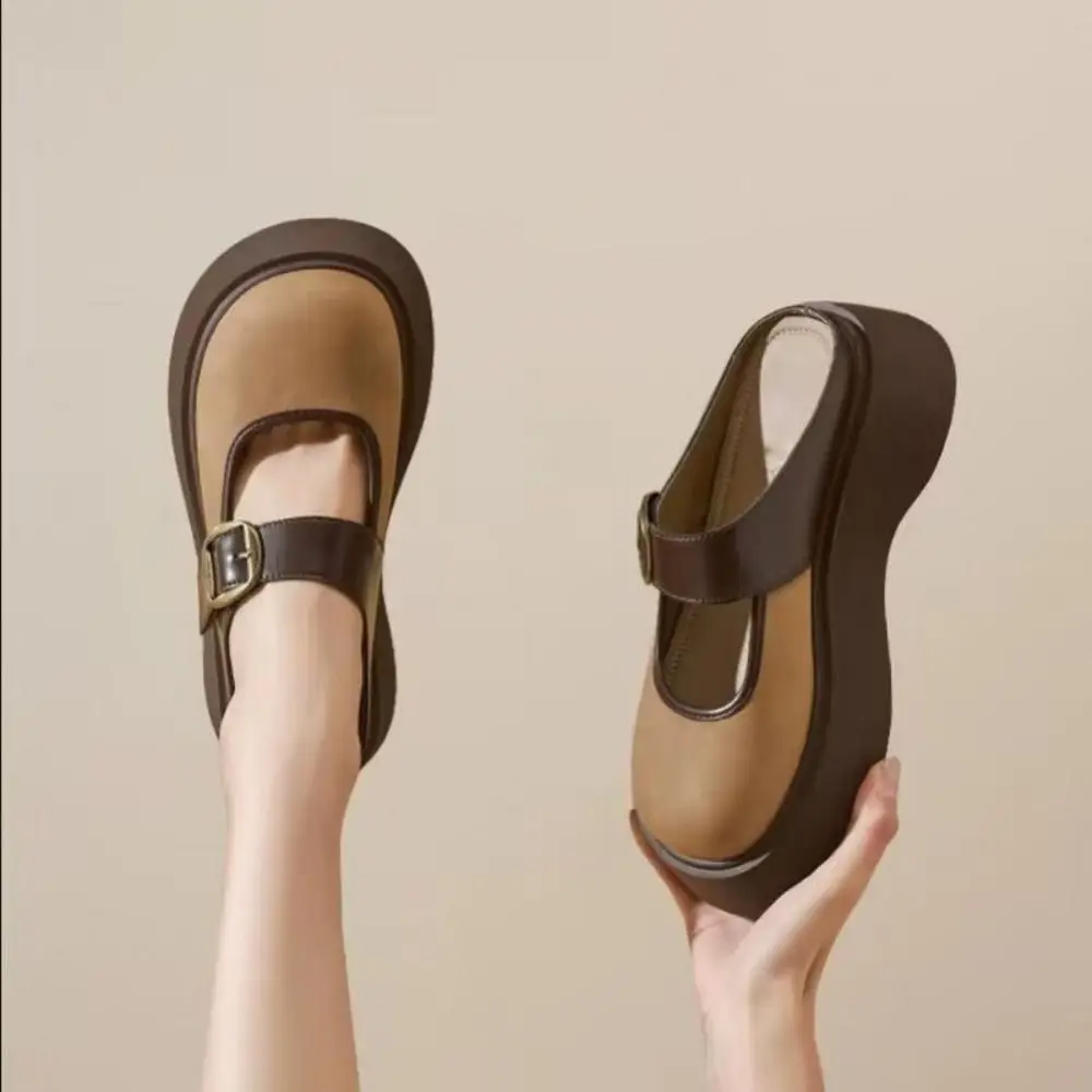 

Elegant PVC Slipper Women Mary Jane Anti-skid Slides Sandals French Style Soft Sole Casual Single Shoes Outdoor