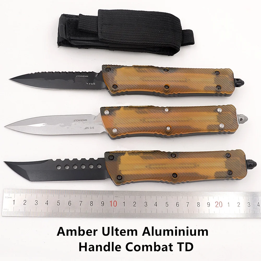 JUFULE 4 Options Mark Magnacut Blade Amber Ultem Aluminium handle Combat TD Survival EDC Fishing Camping Tool Utility knife