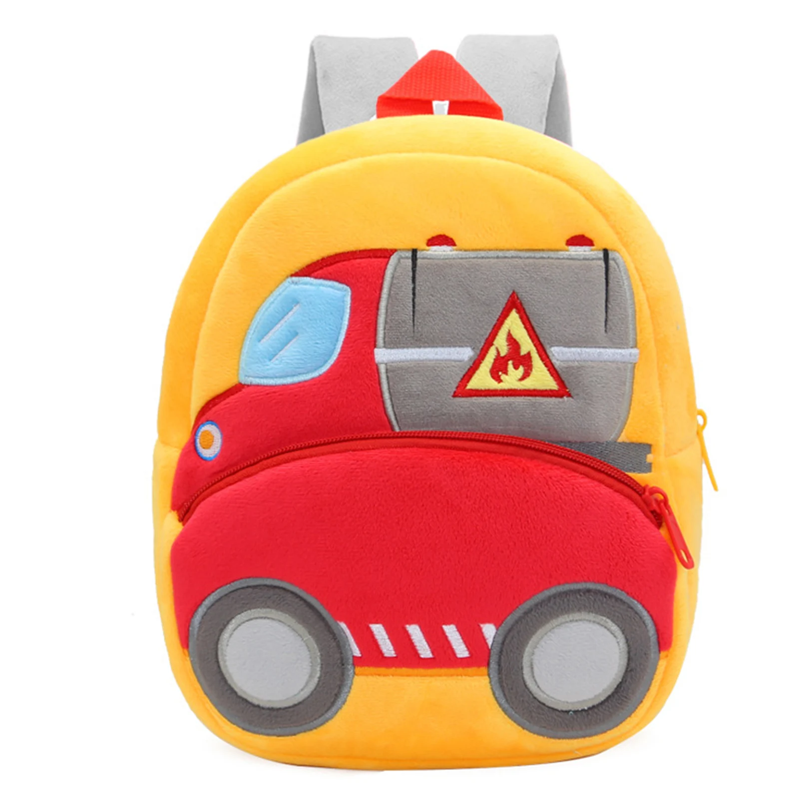 1Pc Unisex Boys Girls Cute Plush Mini Backpack Zipper Vehicles Cartoon Mini Backpack Bag for Park Schooling Holiday Party Gifts