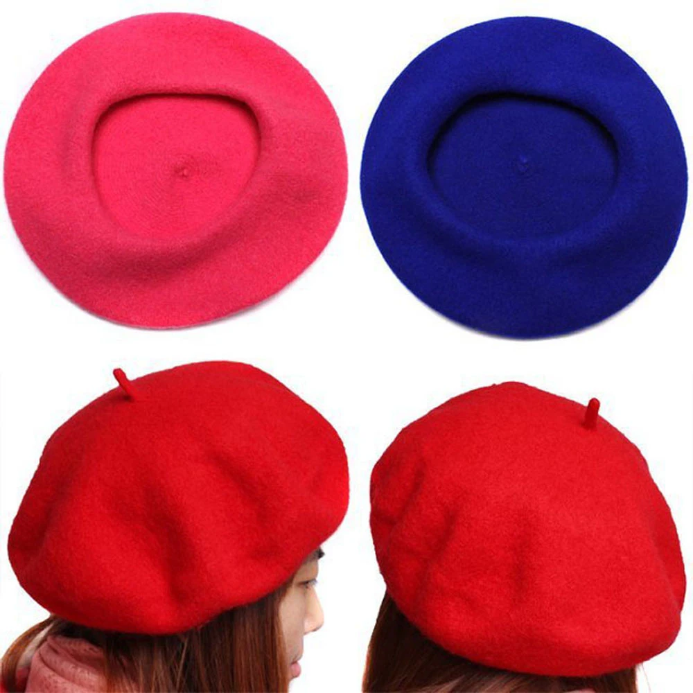 Women's Autumnwinter Soft Warm Wool Classic Berets Felt French Artist Beanies Tam Baggy Hats Ski Caps KH654134 Fashion Design