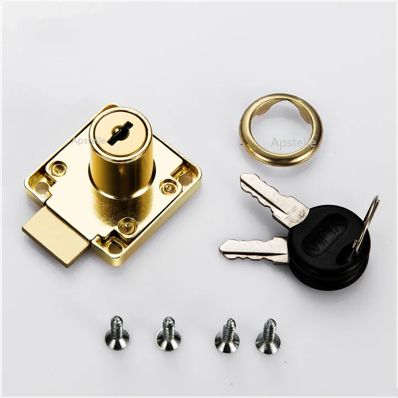 Silver Gold Blcak Wardrobe Locks Cabinet Locks Furniture Cam Locks Drilling with Keys High-grade Desk Drawer Lock 22/32mm