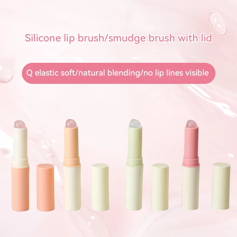 Mini cepillo de labios de silicona, pinceles correctores en ángulo de dibujos animados, bálsamo labial, brillo de labios, pinceles correctores, brochas de maquillaje