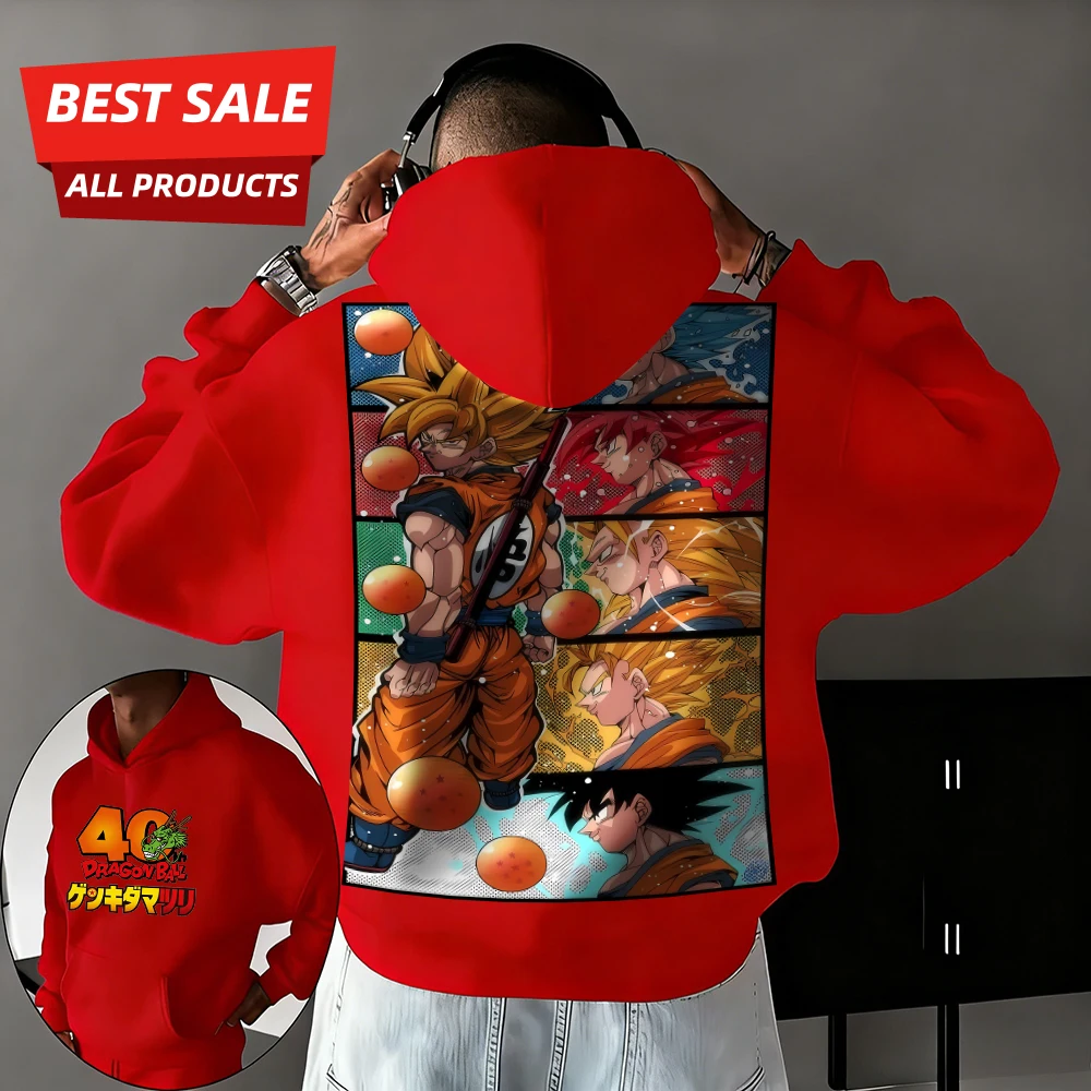 2026 Neue Herbst/Winter Dragon Ball 40. Jubiläum Super Asiatic 100% Baumwolle Anime Bedruckter Hoodie Übergröße Streetwear Unisex