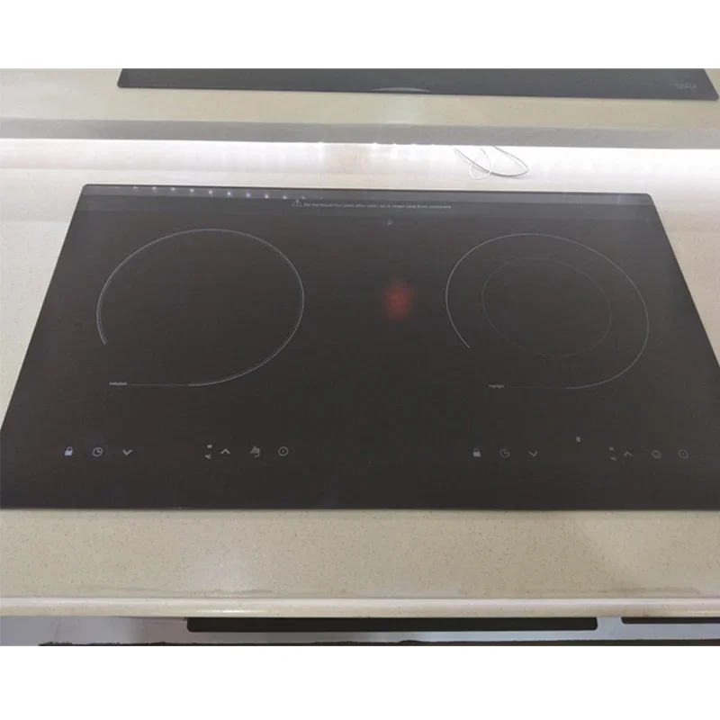 المطبخ 2 حلقات طباخ السيراميك التعريفي كوكتوب مزدوج طباخ كهربائي الفرن التدفئة طباخ موقد كهربائي لوحة الطبخ العمودية