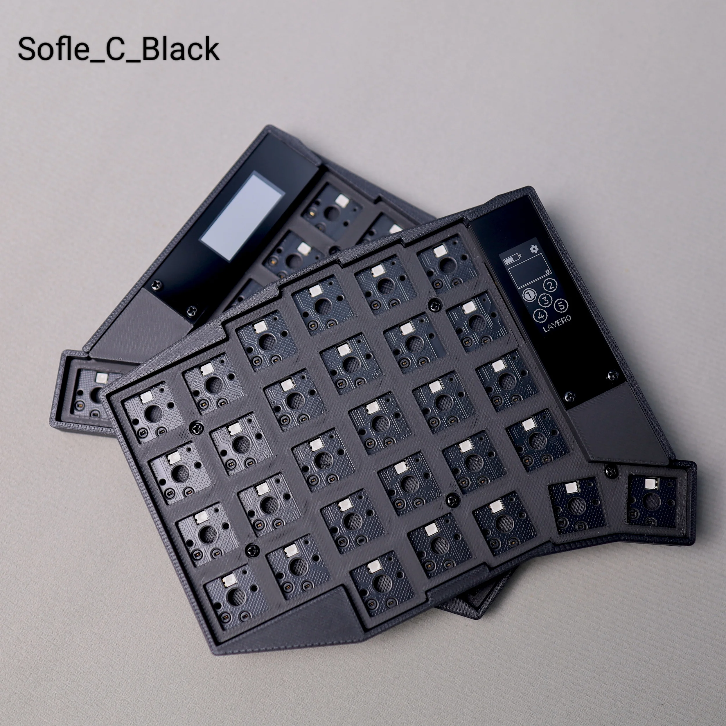 Sofle Split Keyboard Kit Kaih Low Profile Choc V1 Choc V2 Bluetooth /USB RGB Hot Swap Zmk Scheme Custom with Rocker Bar Screen