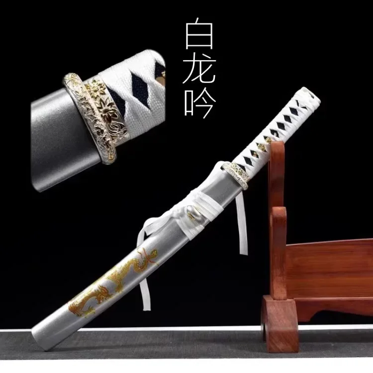 

High Quality 51-53cm Wooden Japanese Samurai Katana Wakizashi Sword Log Rosewood Blade Practice Training Weapon Props Unsharp