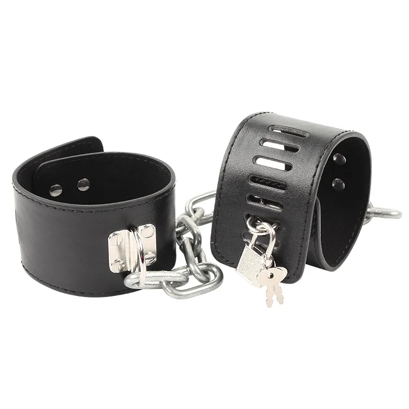 Hard Metal Chain Handcuffs Slave BDSM Wrist & Ankle Bondage Cuff Restraints Locking Shackles Erotic Products Sex Toys For Couple