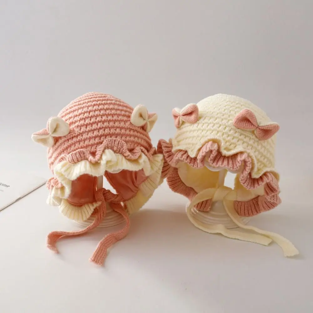 

New Cute Warm Hats Autumn Winter Solid Color Ear Protection Hats Cold Proof Knitted Pullover Hats