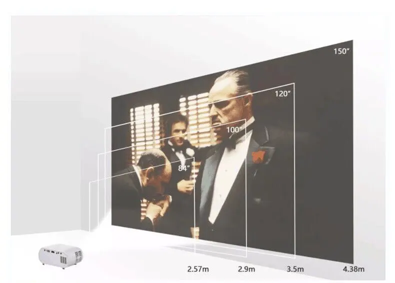 Black portable projector, office home mini projector new