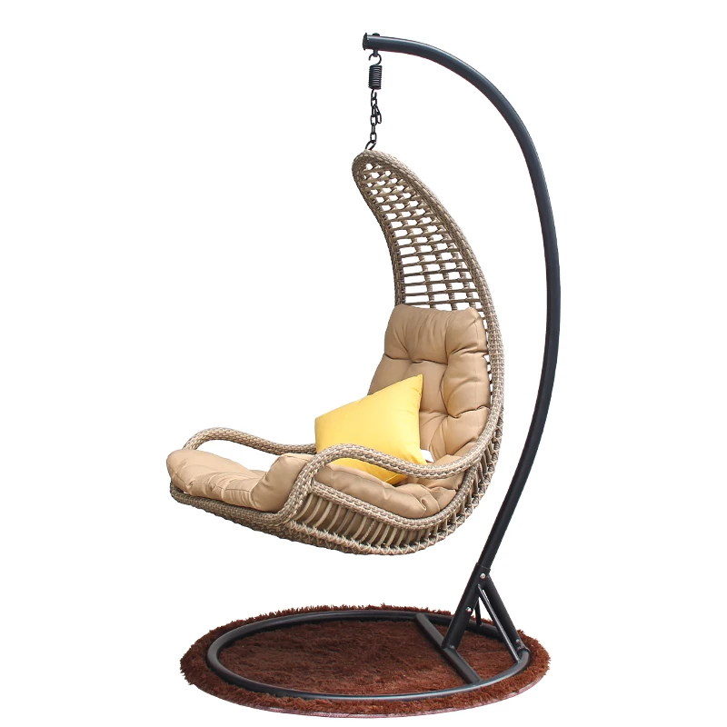 

Moon Hanging Basket Rattan Chair Indoor Hammock Outdoor Swing Single Rocking Chair Home Glider