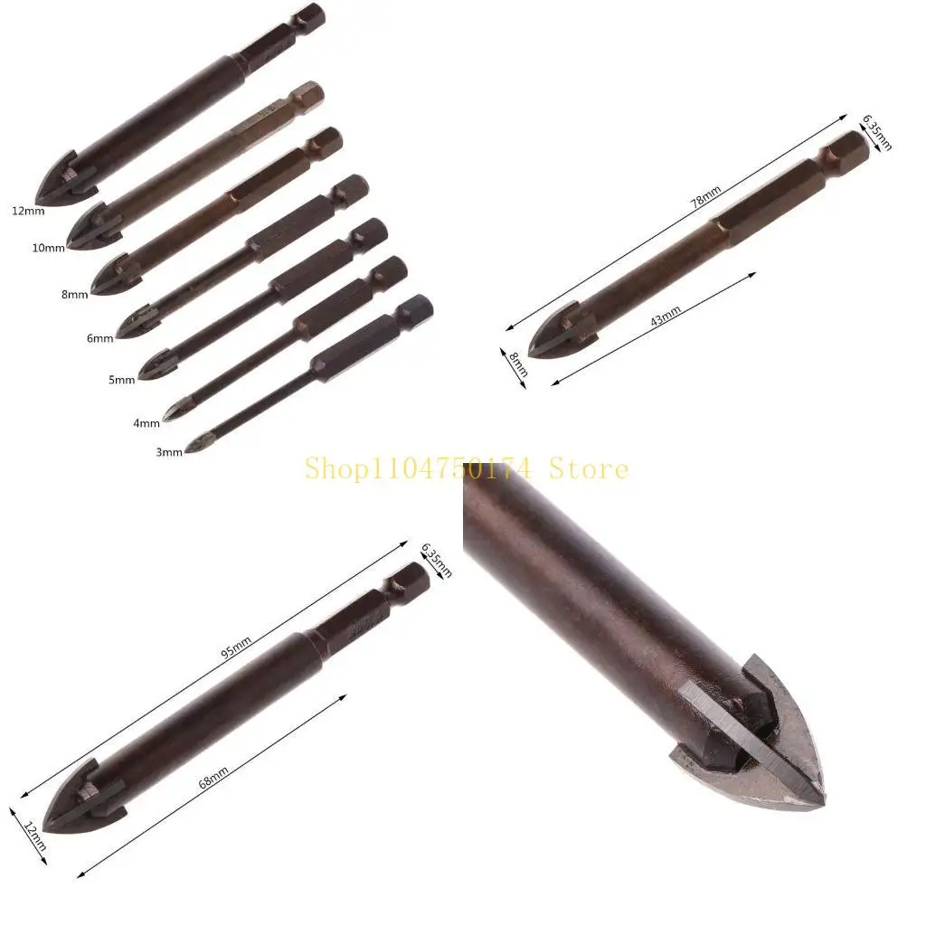 

Carbide Tipped Tile Drill Bits 6mm/8mm for Drilling Hole on Concrete Wall Plastic Installed in Hand Drill High top sale