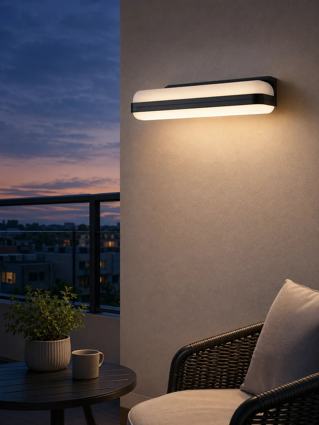 Modern LED Outdoor Wall Light IP65 Waterproof Up & Down Lighting for Porch Patio Garden Corridor Matte Black