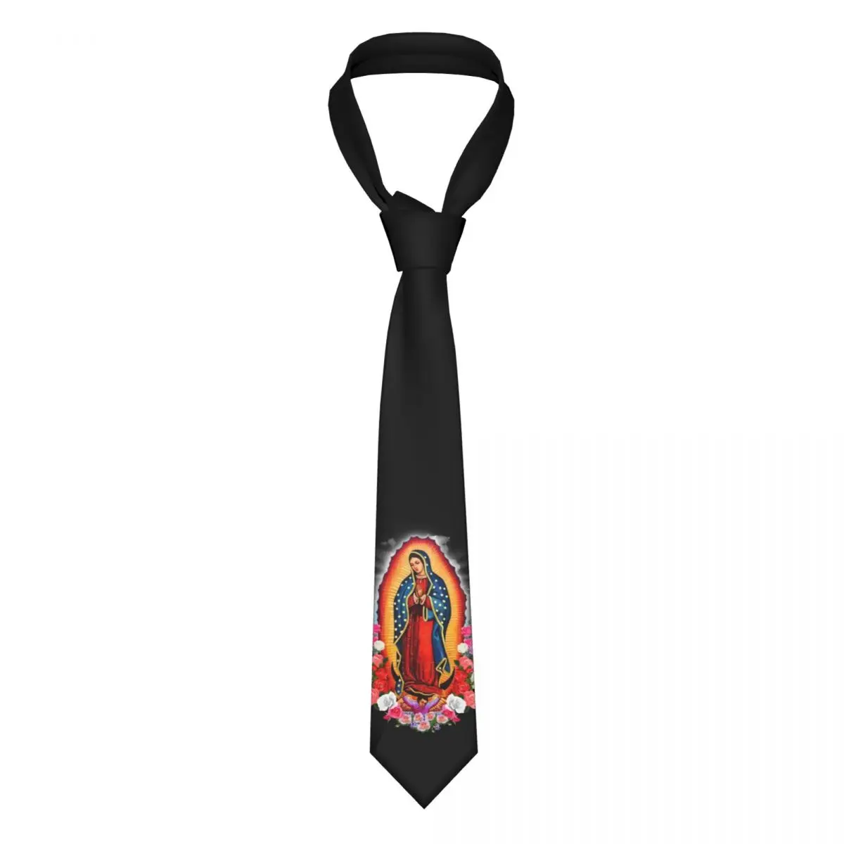 Formal Virgin Mary Of Guadalupe Neckties Men Custom Silk Mexico Catholic Saint
