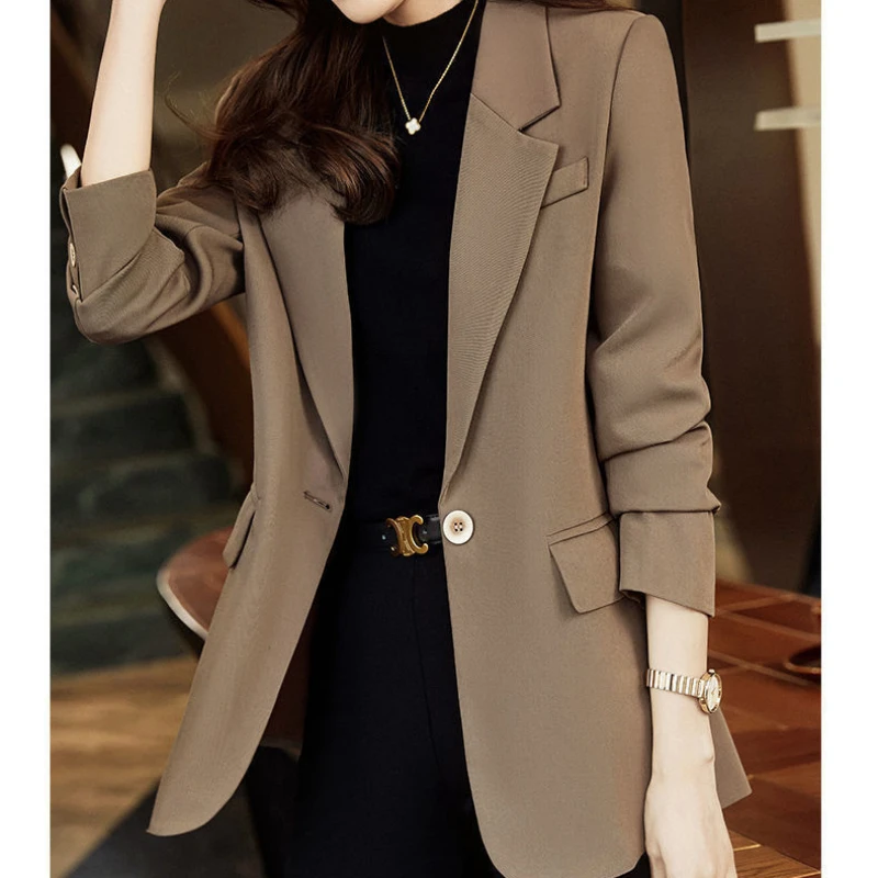 Women 2023 Blazers Solid Elegant Loose Simple Classic Fashionable Long Sleeve Temperament All-match Blazer Chic Clothing NEW