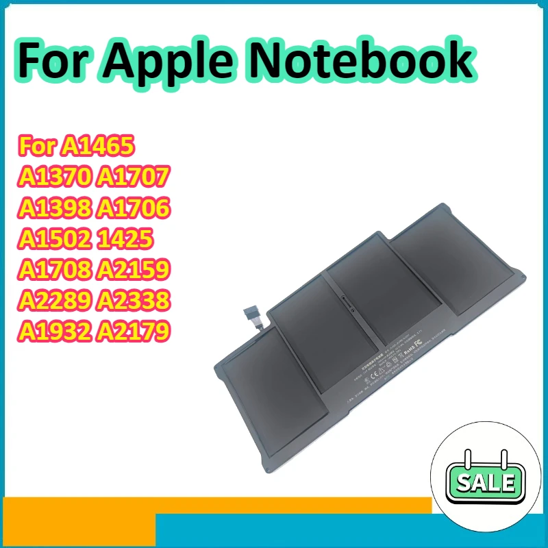 

Laptop Battery for Apple Laptop MacBook for A1465 A1370 A1707 A1398 A1706 A1502 1425 A1708 A2159 A2289 A2338 A1932 A2179