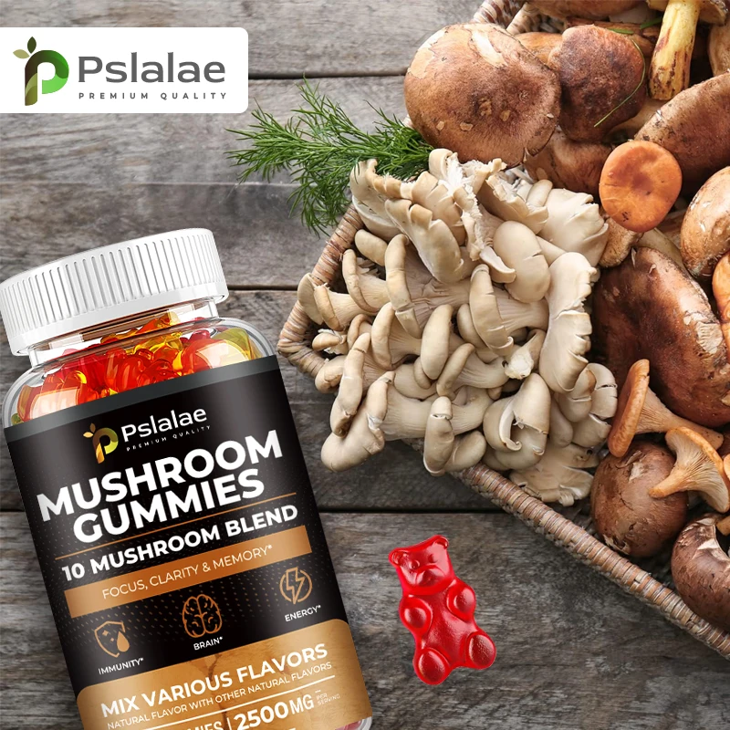 Mushroom Gummies 2500 Mg - Enhances Brain Function, Boosts Energy Production, and Supports Heart Health