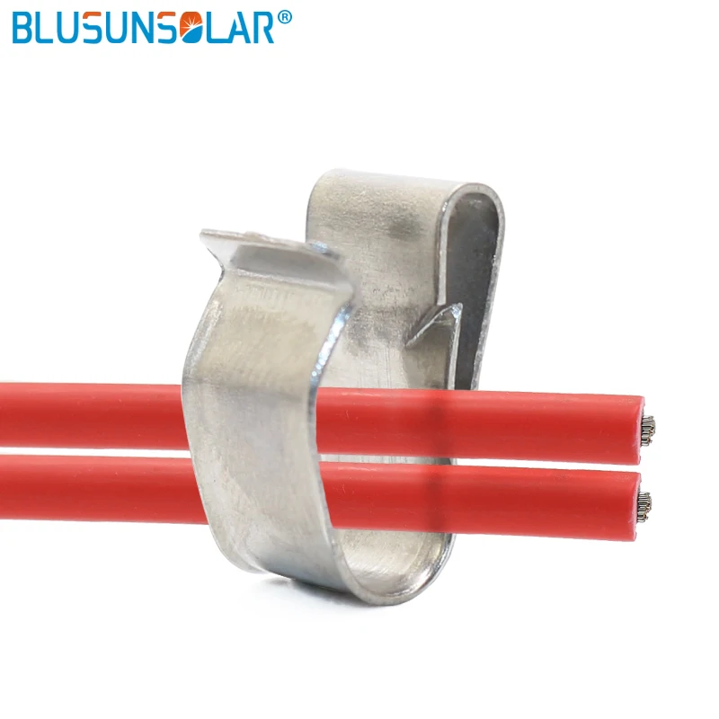 

1000 PCS /Lot High Quality Stainless Steel Solar PV Cable Clip PV Solar Clamp for Solar Wire Cable