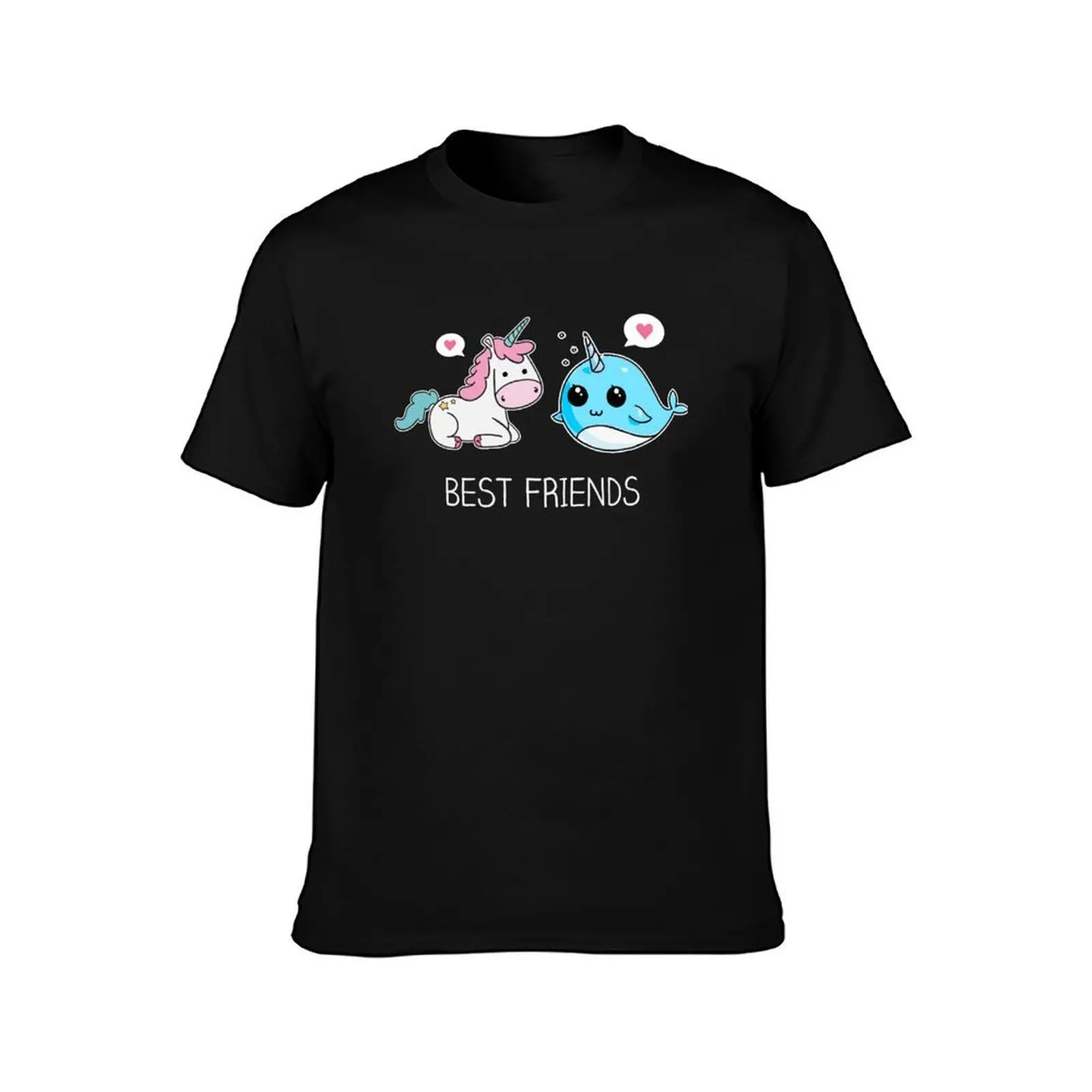 Unicorn And Narwhal Best Friends T-Shirt All Match Print Short Sleeve Top T-Shirt