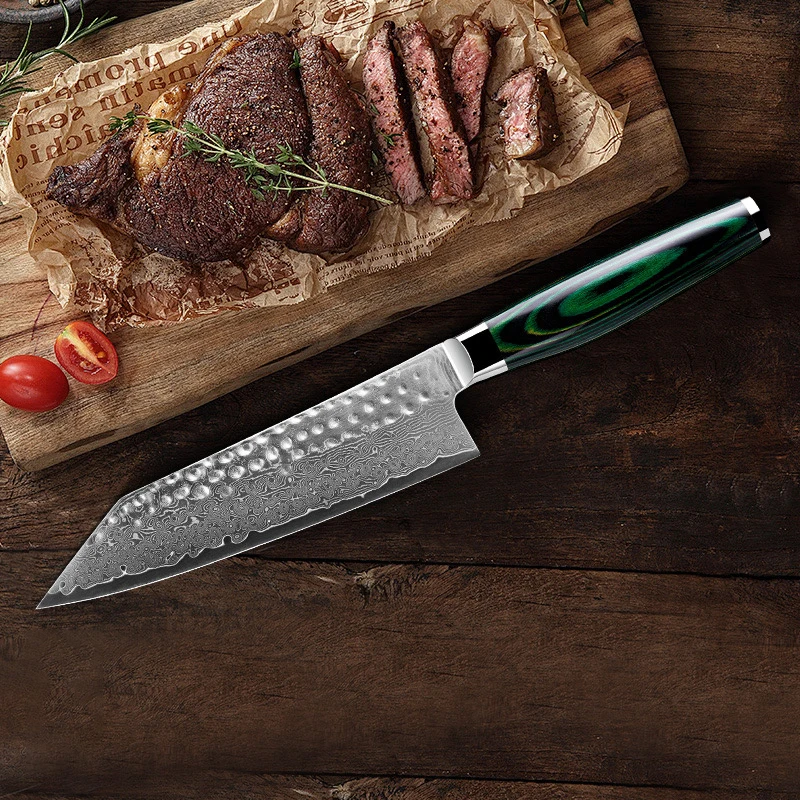 7 Inch Kiritsuke Knife Damascus VG-10 Steel Blade Chef Cleaver Meat Slicing Vegetables Handmade Forged Japanese Kitchen Knives
