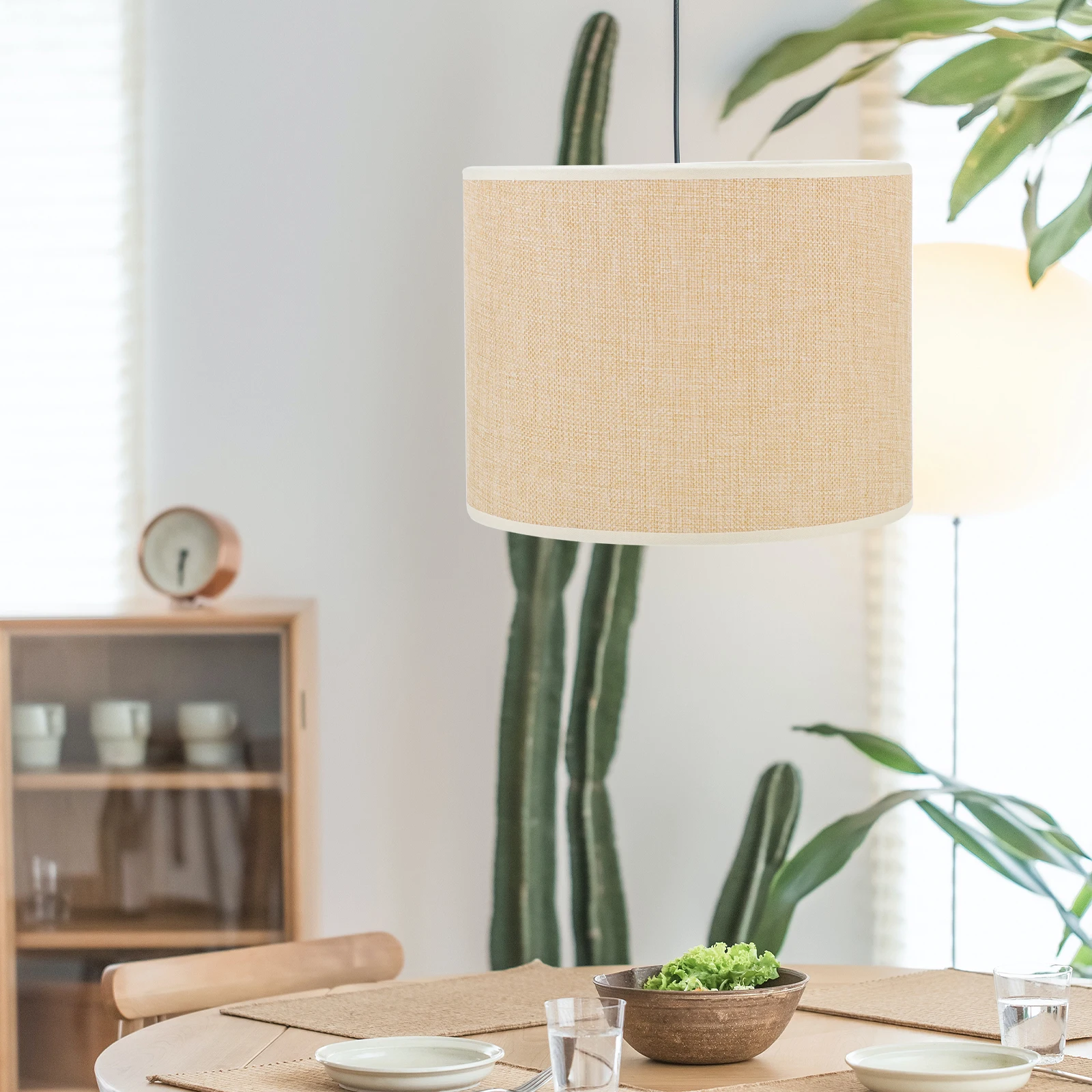

1pc Cylindrical Lamp Shade Linen Cloth Light Cover For Bedroom Living Room Study Office Modern Dustproof Eye Protection Decor