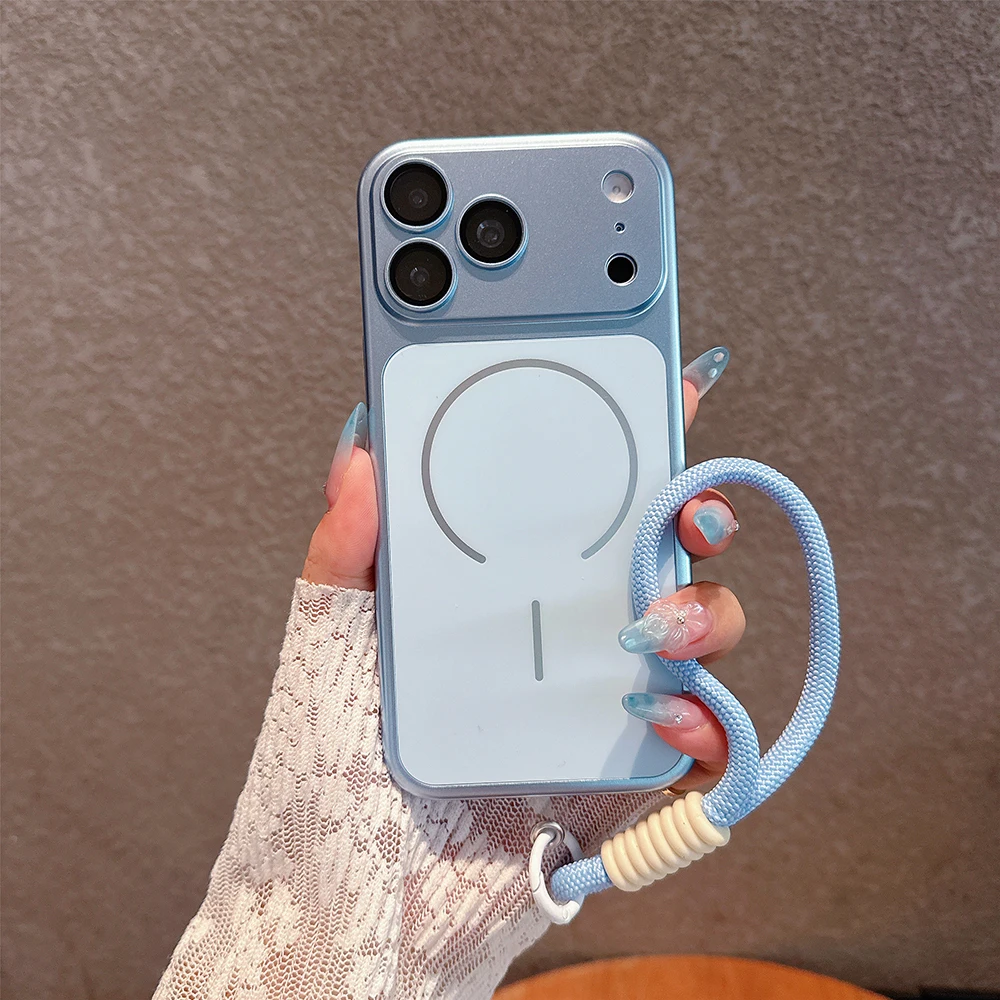 Luxuriöse Beschichtung für Magsafe Magnetische Hülle für iPhone Air 18 17 16 15 14 13 12 11 Pro Max mit Linsenschutz, Stoßfester Abdeckung und Trageband – Detail 7
