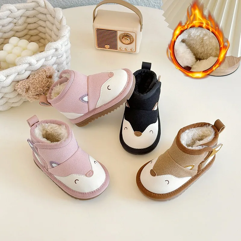 

Модные ботинки Bab Boots2025winter, новые детские ботинки в британском стиле, простые и универсальные ботильоны для девочек, нескользящая обувь на мягкой подошве для мальчиков