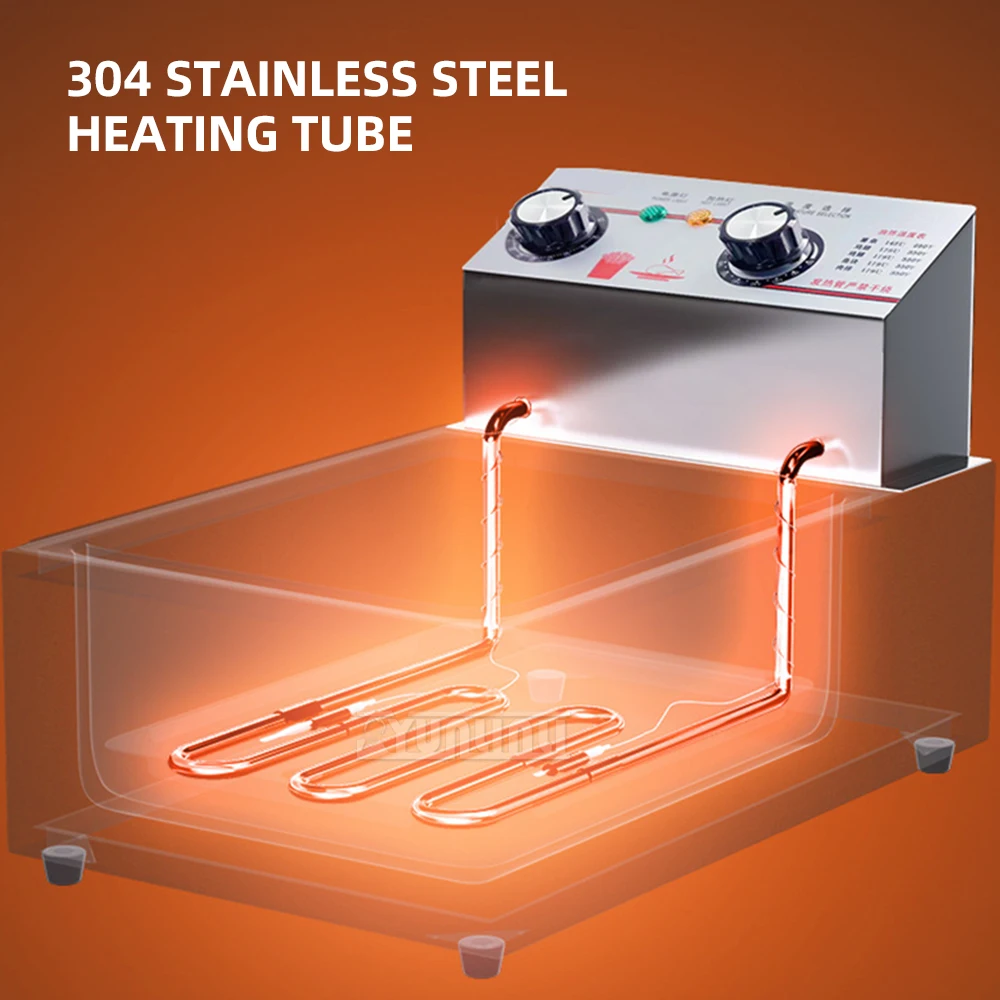 

20L Double Cylinder Fryer French Fries Commercial Skewers Equipment with Timing Temperature Control