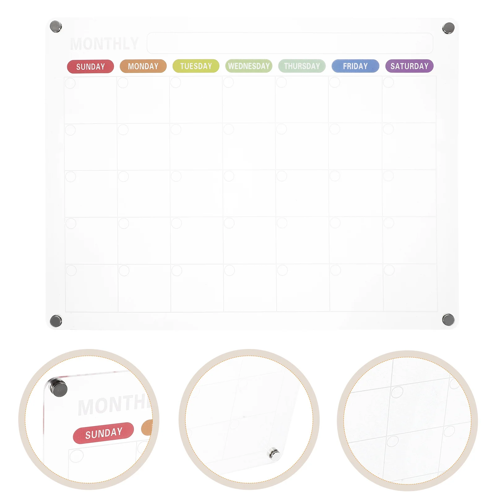 

Transparent Acrylic Magnetic Dry Erase Board Multi-Functional Desktop Memo Message Board Reusable Writing Surface for Office
