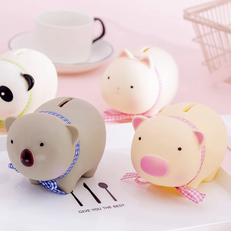 2022 Korea Creativiteit Cartoon Anti-Val Plastic Spaarpot Kinderen Mooie Animal Doll Coin Geld Banking Speelgoed Kid Verjaardag gift