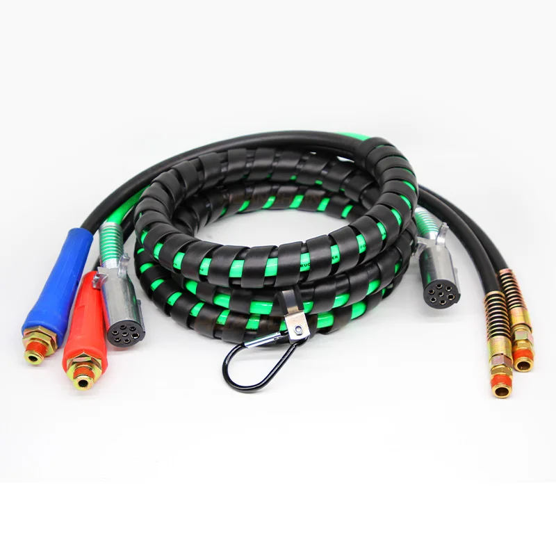 

3 in 1 Trailer 7 Pin Plug and Cable ABS Electric Cord Cable & Air Lines Hose Tractor Truck Part Accessories