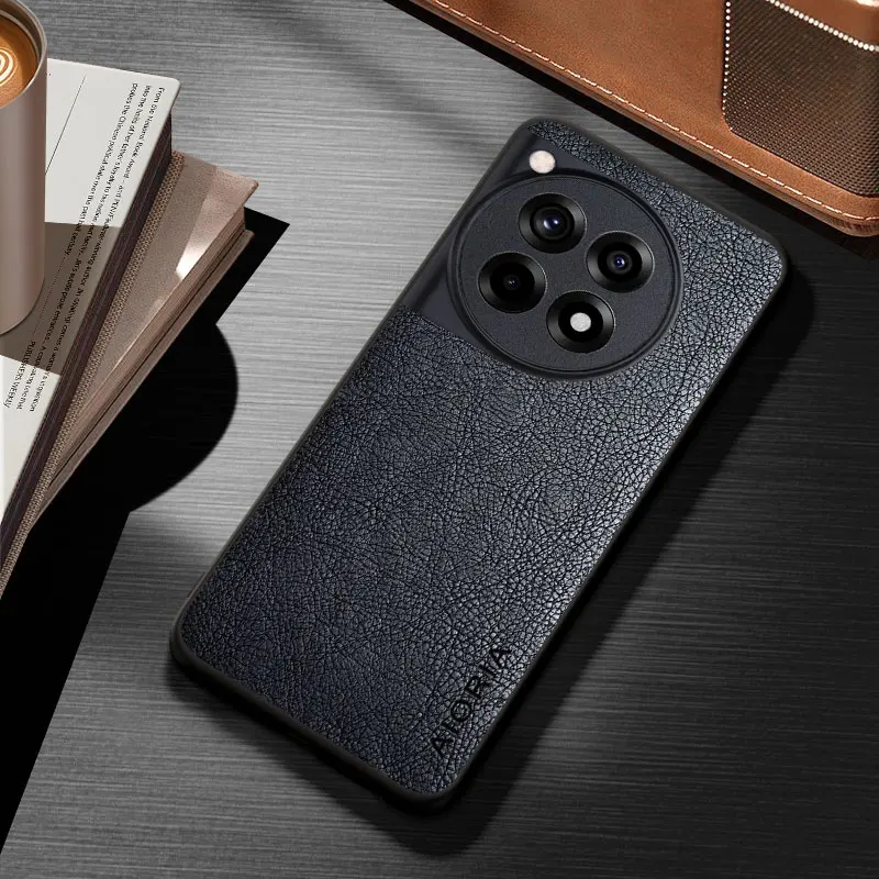 Case for OnePlus 12R 12 11R 11 coque solid color durable classical business Leather cover for oneplus 12r case funda