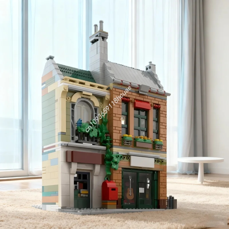 

1478 шт. MOC Jollie s музыкальный магазин модульная модель строительные блоки строительные игрушки для сборки кирпич детские рождественские подарки на день рождения