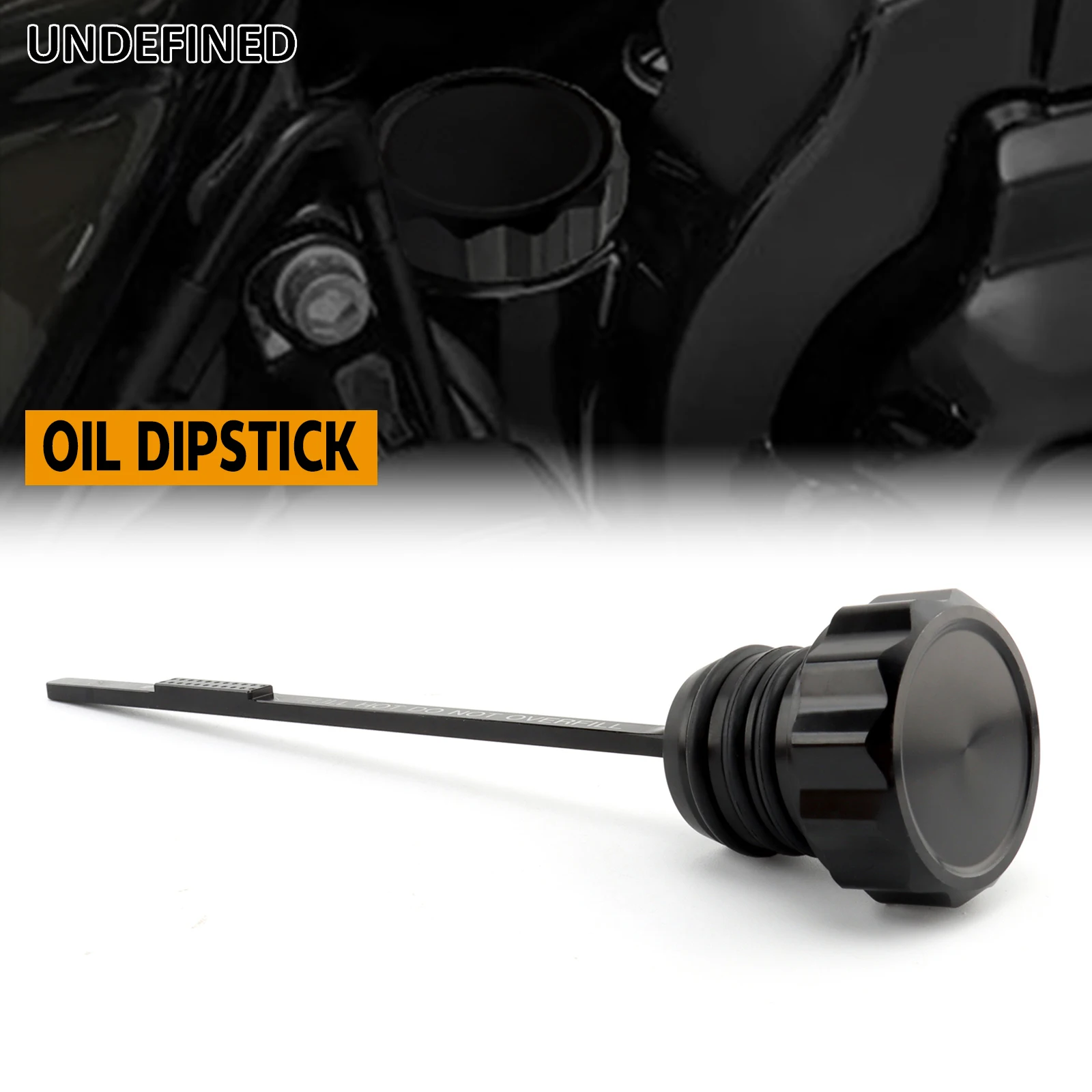 Motorcycle Oil Dipstick Peaked for Harley 2000-2006 Touring Electra Glides Road Glides Road Kings Street Glides Black Chrome