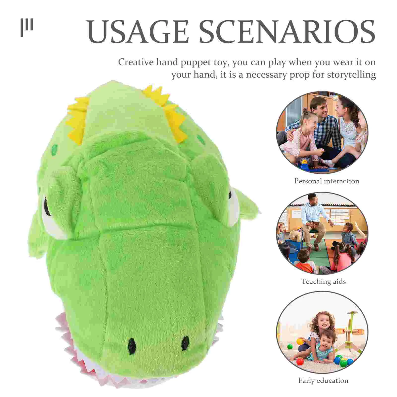 Alligator Handpuppe Tier Plüsch Handschuh Fingerpuppen Eidechse Spielzeug Kinderspielzeug Realistischer Cartoon