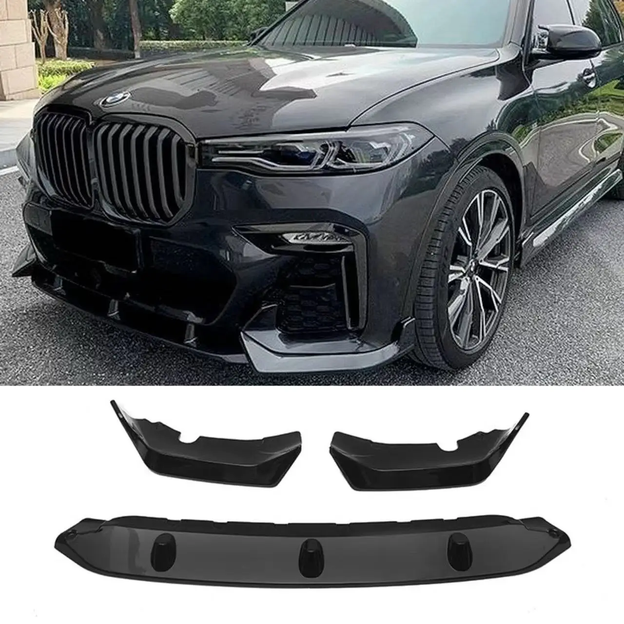 Suitable for BMW 2019-2022 X7 G07 front shovel Black Warrior front lip Body kit modification decoration