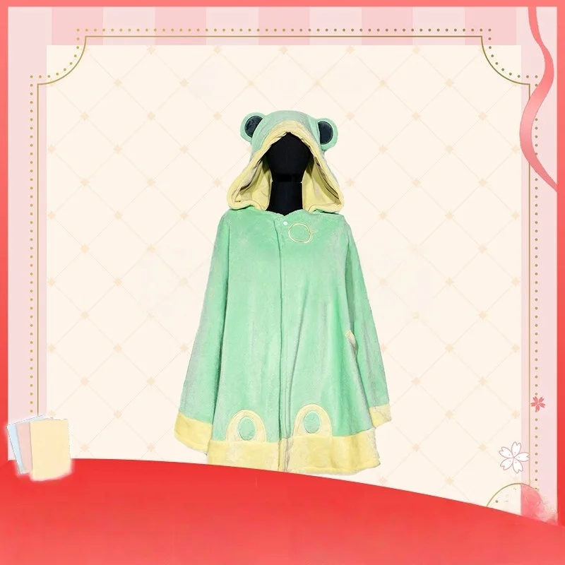 

Anime Cardcaptor Sakura Frog Shawl Plush Pajamas Hooded Sweatshirt Cartoon Home Winter Clothes Unisex Comfortable Gift Top