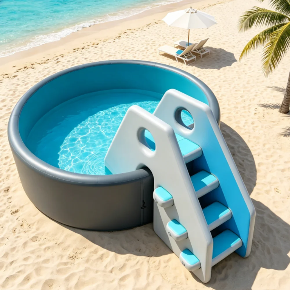 Customized pool ladder inflatable pool ladder soft water steps portable home pool